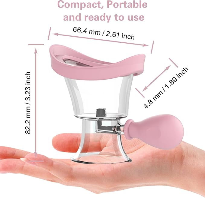 Eye Wash Cup, Eye Wash Bath Kit Eyewash Cup for Eye Rinse,Portable Eye Care Tool - Silicone Manual Air Pressure Eye Cleaning Cup for Soothing, Cleaning Eye Dust, Makeup Irritants(Pink)