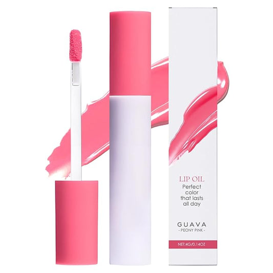 Lips Staining Lip Oil, 2026 New Lip Tint Lips Oil Long-Lasting Moisturizing, Plumping Hydrating Glossy Lip Glosses, Glossy Lip Stain Creamy Texture for Girl and Women (GUAVA)