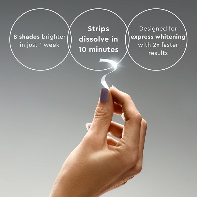 MOON Dissolving Teeth Whitening Strips, 28 Platinum Express No Rinse White Strips, Winter Mint, Hydrogen Peroxide & Essential Oils, Whiten Sensitive Teeth up to 8 Shades in 1 Week, Travel Essentials