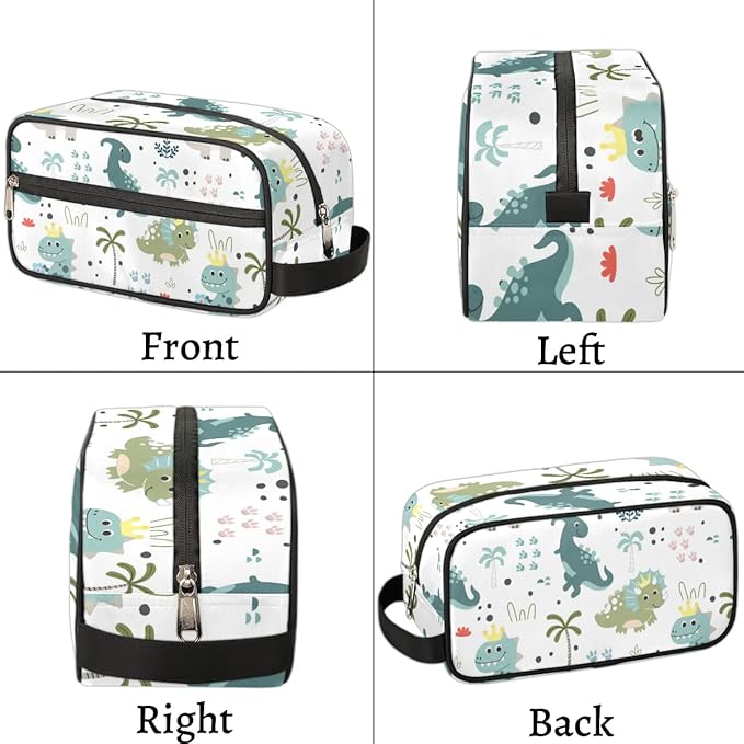 Kids Toiletry Bag for Boys Girls,Cute Dinosaur Travel Hanging Wash Bag Small Makeup Organizer Cosmetic Bag for Women Traveling Toiletries with Handle
