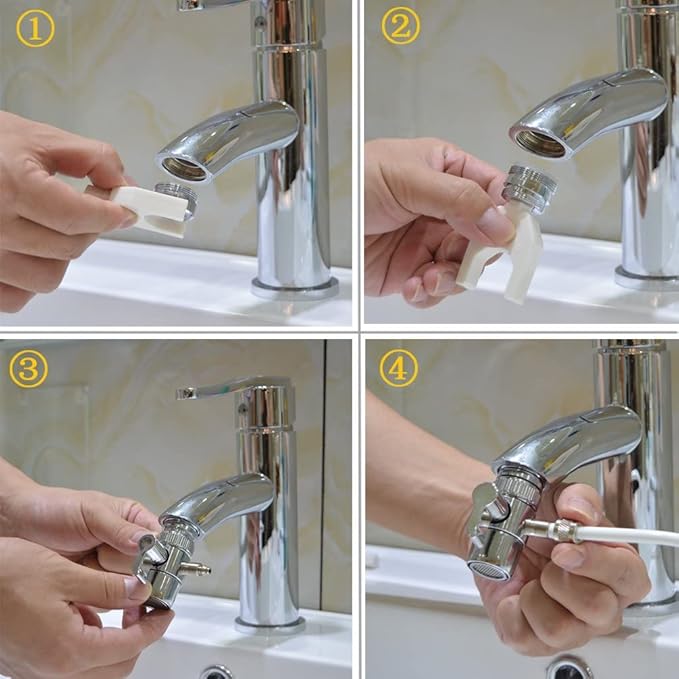 Water Flosser for Family Use, Oral Irrigator Non-Electric Safety Adjustable Faucet & Shower Spa, Water Pressure Dental Oral Care Tooth Cleaning.