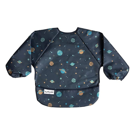 Tiny Twinkle Long Sleeve Bib for Babies & Toddlers – Waterproof Smock Bib for Eating – Machine Washable & Mess-Proof, Baby Feeding Essential & Shower Must-Have(Space, 2-4Y)