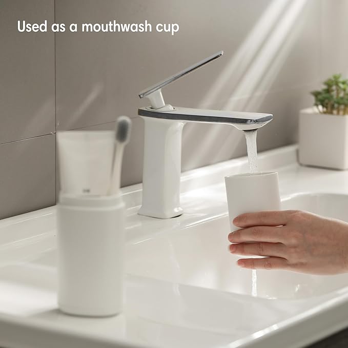 BALUCA Travel Toothbrush Case, Portable Tooth Brush Holder and Toothpaste Cover Container with Mouthwash Cup, Compact Oral Clean Tools Organizer for Traveling/Camping/School/Home - Large Capacity