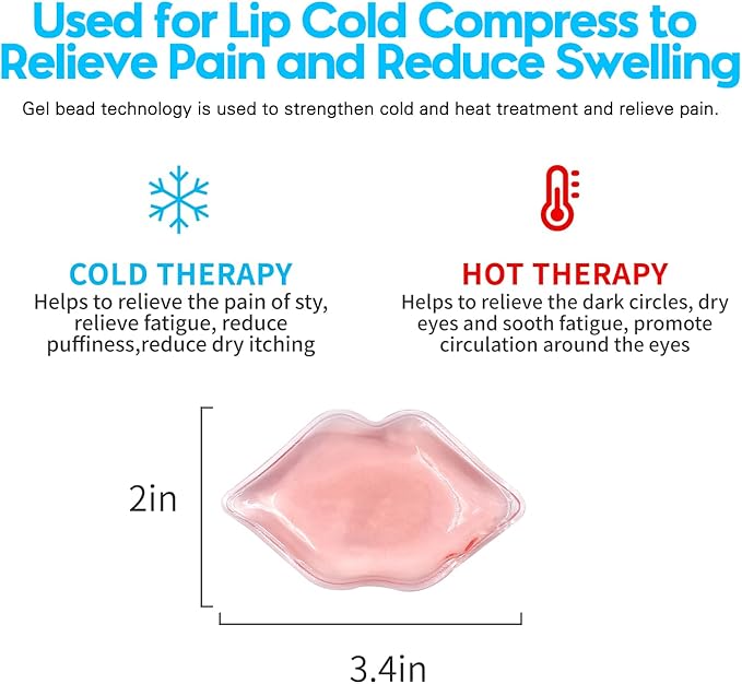 (10 PCS) Lip Ice Pack ，Ice Compress After Lip ice Treatment, Reusable ice pad for Cosmetic, Lip Shape ice Pack to Relieve Pain and Relax Lips, Anti-Aging Lip Care ice Pack to Reduce Lip Swelling