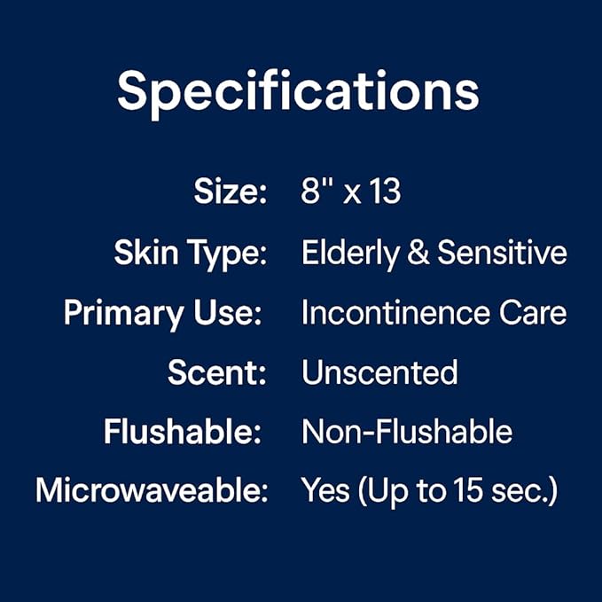 Adult Wipes For Elderly - 8"x13" Extra Large & Soft Wet Wipes for Adults Bathing No-Rinse - Incontinence Disposable Washcloths, Vitamin E & Aloe Infused for Men & Women 240ct (4 Packs of 60)