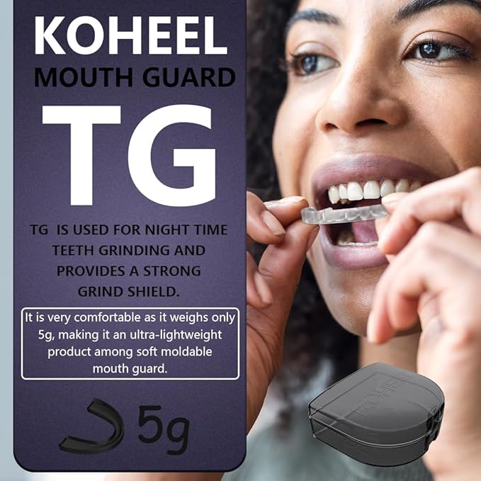 KOHEEL TG Mouth Guard for Teeth Grinding and Clenching, Professional-Fit Night Guard, Stops Bruxism Dental Guard (5 Count)