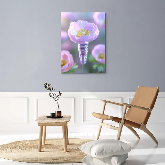 SchindlerBang Elegant Oral Health Gift,Watercolor Flower Teeth Print,Meaningful Present for Colleagues,Mentors,and Dental Appreciation 16x24inch Ready to Hang
