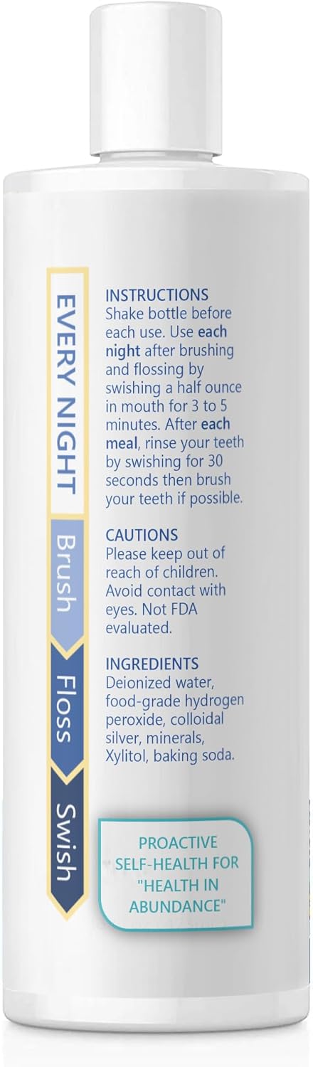 ProH2O2 Natural Mouthwash, Salt Swish, & Tooth Repair by Thrival Labs, Press Top Dispensing, Family Pack (4 Pieces)