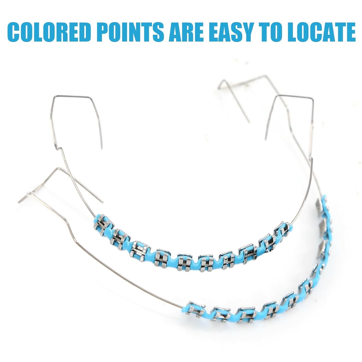 4 Pair of Temporary Tooth Decoration, Teeth Retainer Practical Brackets para Dientes Sturdy Retenedores de Dientes Ortodoncia Props for Dental Students to Practice (Blue)