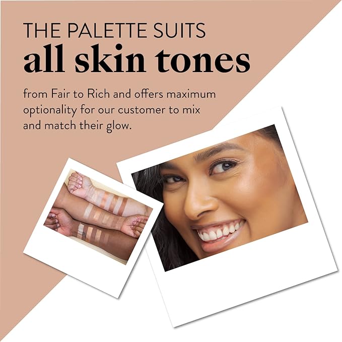 Mented Cosmetics Highlighter Palette Gold and Bronze Highlighter for Cheek, Vegan, Paraben-Free, Cruelty-Free Makeup, Natural Face Palette, Sunkissed