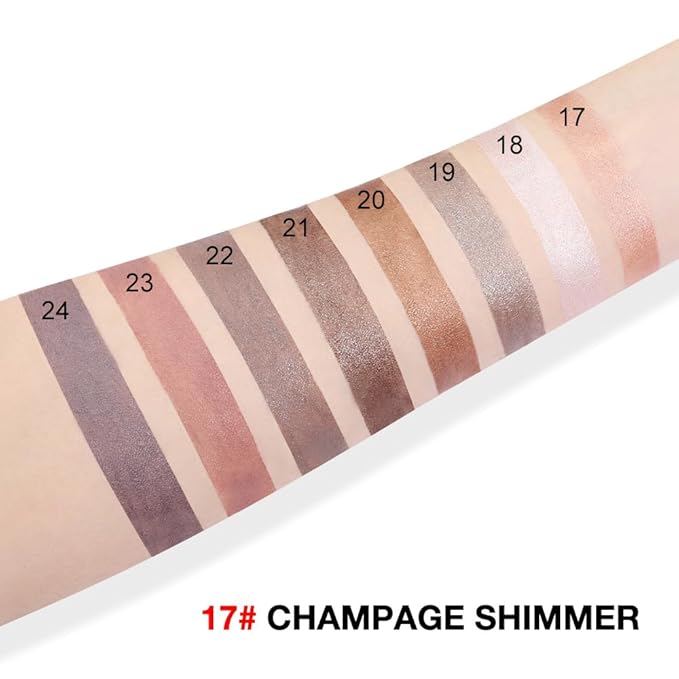 evpct Champagne Shimmer Cream Eye Shadow Brightener Sticks Set for Eyes, Champagne Shimmery Matte Pencil Eye shadow Applicator Stick Pen Palette Makeup Waterproof sombras en crema para ojos 17#