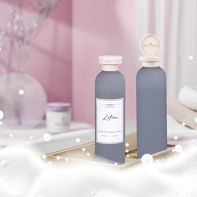 Travel Shampoo Bottle, Empty Plastic Squeeze Bottles 8.8oz with Flip Cap, Lotion Container for Toiletries Travel Size Shampoo and Conditioner