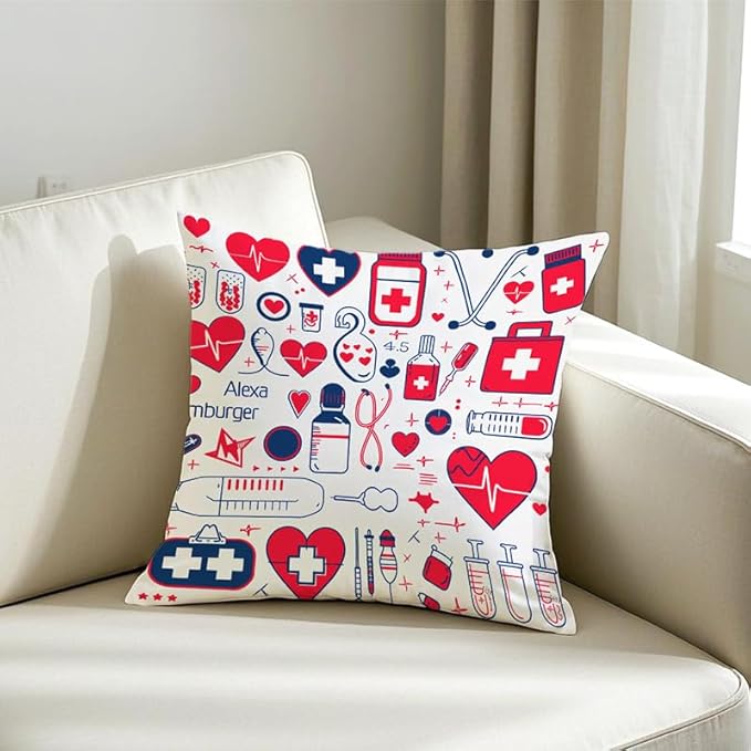 Cirzone Gifts for Doctors -18x18Inch Throw Pillow Cover Appreciation Doctor Gifts with Gift Box Perfect Birthday Resident Doctors Gifts for Home Sofa Decor