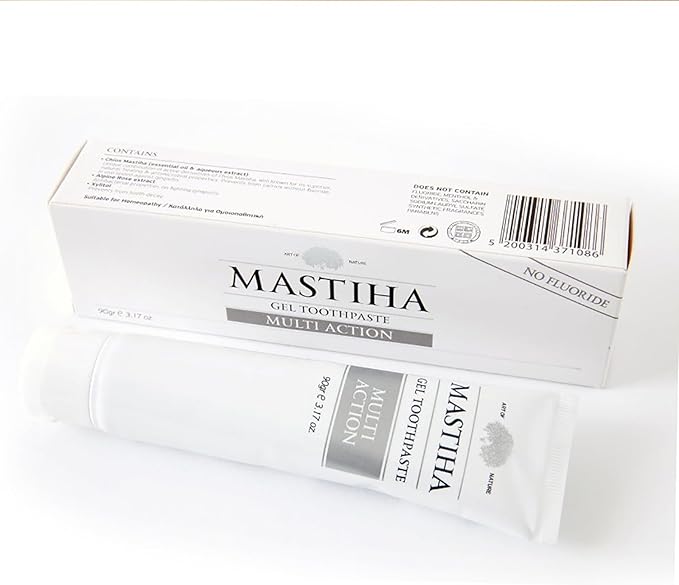 Mastihashop Multi Action Gel Toothpaste with Chios Mastiha - Fluoride-Free, Menthol-Free, Gluten-Free Greek Natural Toothpaste Gel - Gentle, Vegan-Gluten Free Oral Hygiene for The Whole Family