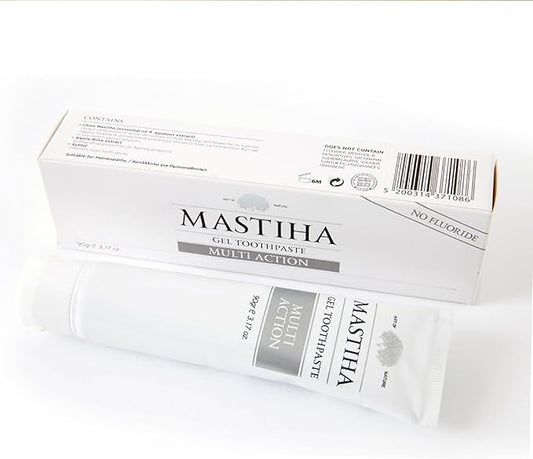 Mastihashop Multi Action Gel Toothpaste with Chios Mastiha - Fluoride-Free, Menthol-Free, Gluten-Free Greek Natural Toothpaste Gel - Gentle, Vegan-Gluten Free Oral Hygiene for The Whole Family