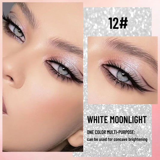 Pearlescent mini Eyeshadow Highly Pigmented Blend Matte & Shimmer EyeShadow,Cream Moisturizing Waterproof&Long Lasting Eye Makeup Natural Luminous Makeup Look (B12, 1 Count (Pack of 1))