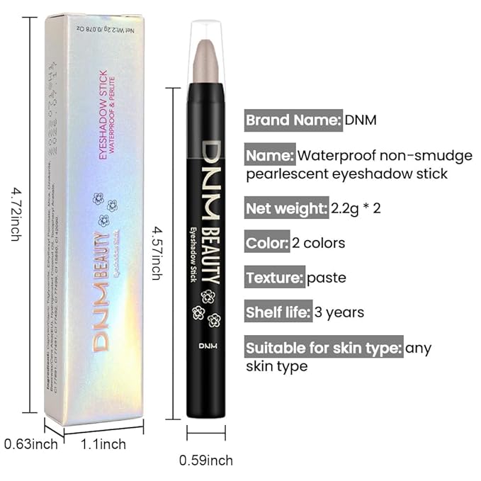 evpct 2Pcs Cream Eyeshadow Sticks Set for Eyes Waterproof, Cocoa Shimmer Matte Eye shadow Stick Pencil Pen Bulk sombras en crema para ojos 21+21