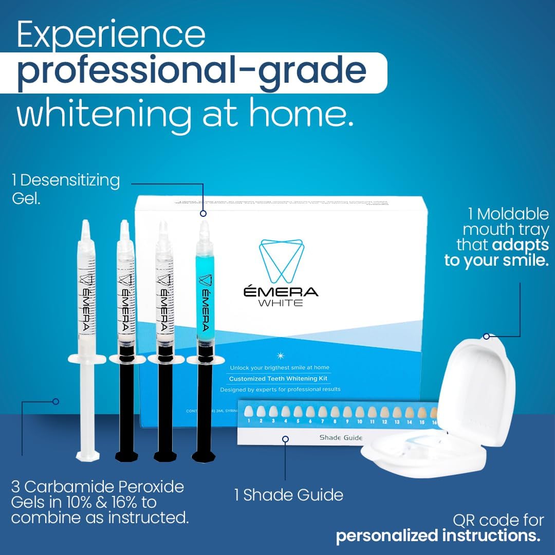 Emerawhite Teeth Whitening Kit - Personalized 9-Day Tooth Whitener - Professional Snow Whitening for Radiant Smiles | Enamel Safe