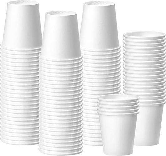 100 Pack 3 oz White Paper Cups, Bathroom Cups Disposable,Moushwash Cup Small Snack Cup for Water, Juice, Candy Ideal for Party Bathroom and Office