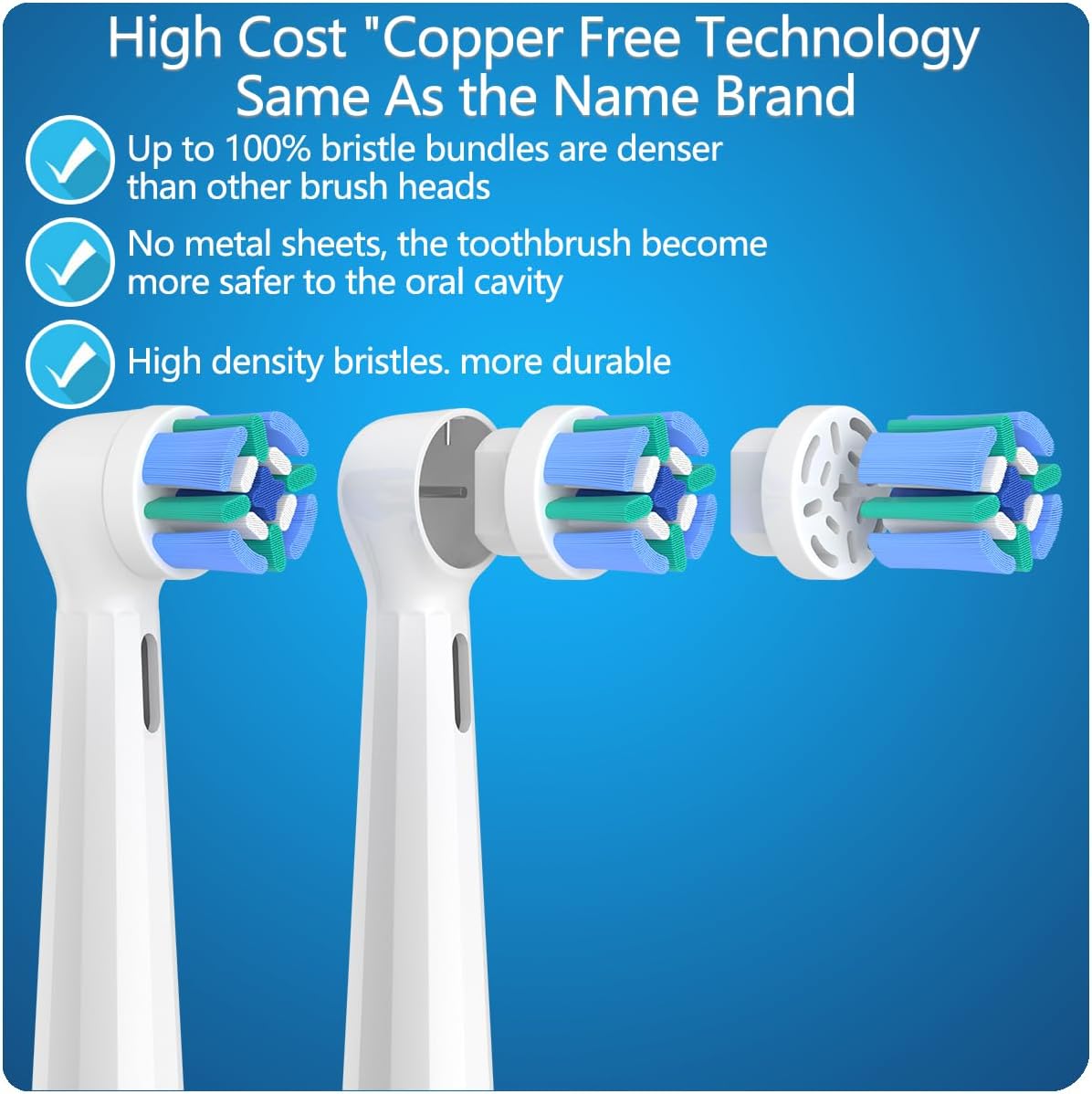 8 Pack Replacement Heads Compatible with Oral B iO Toothbrushes, Brush Heads for Oral-B iO 2/3/4/5/6/7/8/9/10/7G Series, with Covers, White