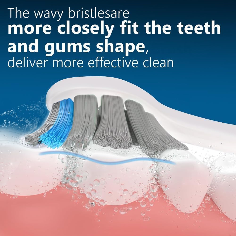 Replacement Toothbrush Heads Compatible with Philips Sonicare 5300 6500 6100 ProtectiveClean, HX6 HX9 C-2 Series Brush Heads Refills, Charcoal, 10 Pack