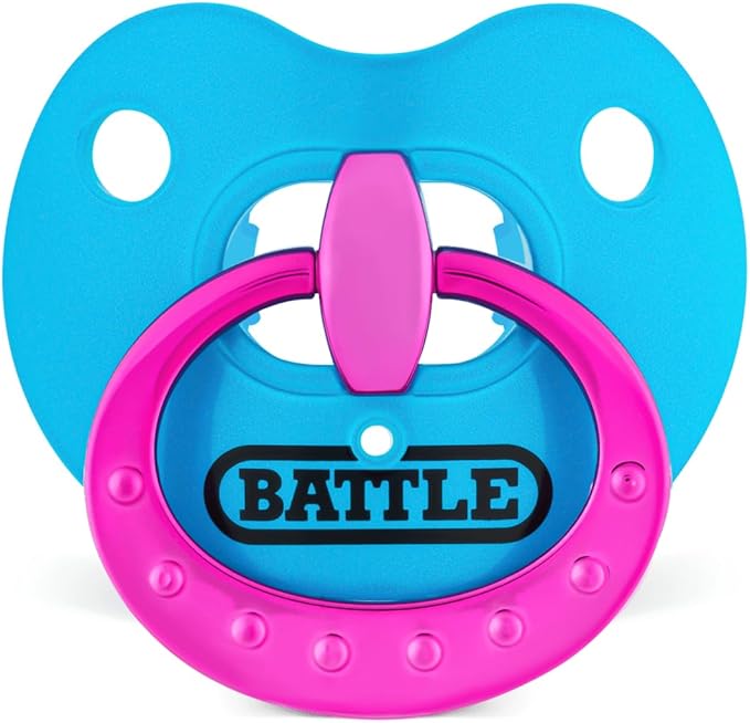 Battle Sports Binky Oxygen Football Mouthguard - Detachable Strap, Maximum Breathability, Works with Braces & No Boiling Required