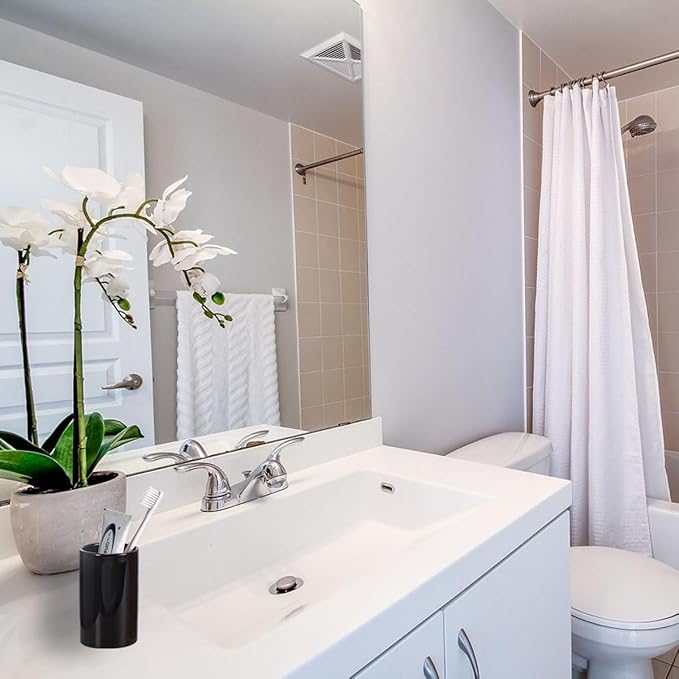 Black Ceramic Toothbrush Holder, Tumbler Cups Reusable Toothbrush Mouthwash Cup,Makeup Brush Holder, Bathroom Counter Organizer(300ml)