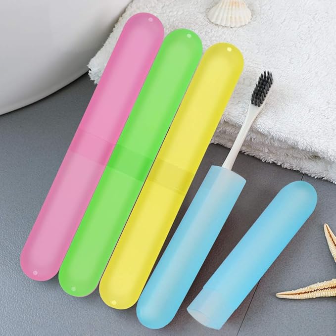 48PCS Plastic Toothbrush Case Six Colors Portable Dust-proof Toothbrush Cases Toothbrushes Holder for Daily and Travel Use (48)