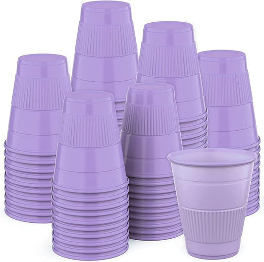 Disposable Cups | 500 Pack | 5 oz Purple Plastic Cups, Small Bathroom Cups, Disposable Cups Small, Perfect as Medicine, Water, Rinsing, Mouthwash Cups, Party Cups, Party Tumblers | Purple