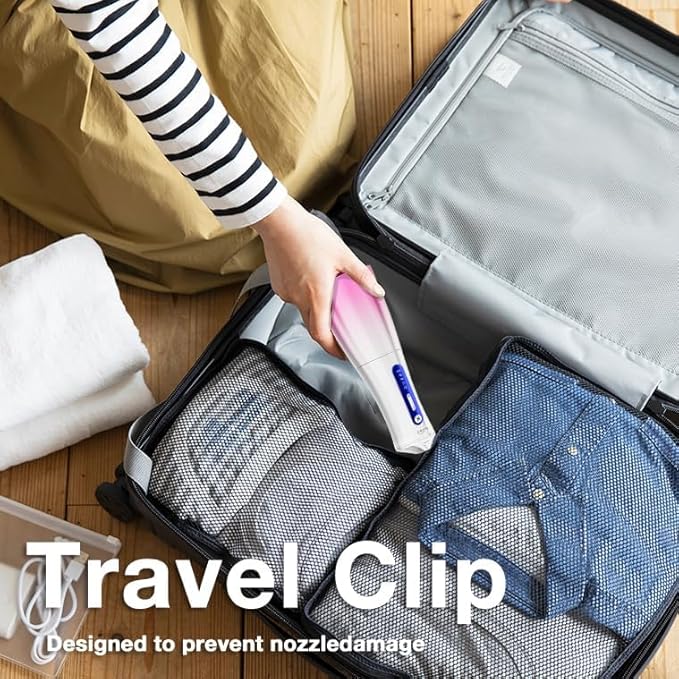 Water Dental Flosser Cordless with UVC Light, 3 Modes Portable Oral Irrigator, IPX7 Waterproof, 300ML Tank, Electric Teeth Cleaner for Tonsil Stones, Home & Travel Use