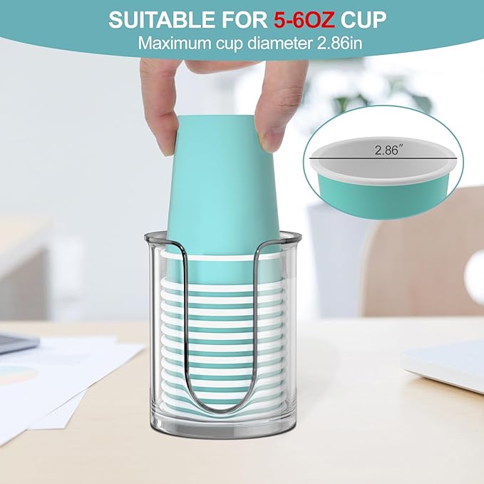 Bathroom Cup Dispenser 5 oz Countertop,2 Pack Mouthwash Cup Holder for Bathroom,PC Small Disposable Cup Holder for 5oz Paper Cups and Mouthwash Cups