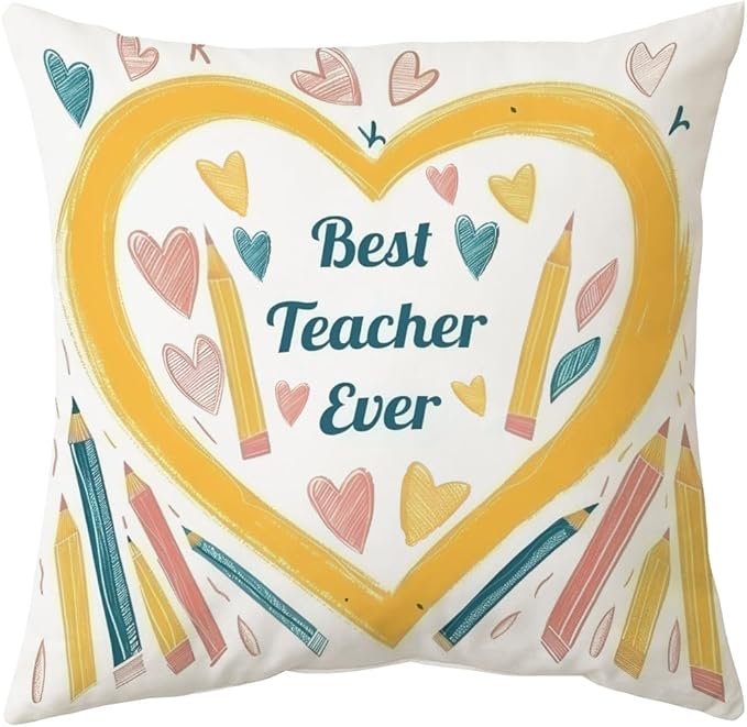 Cirzone Teacher Gifts for Women -18x18Inch Throw Pillow Cover Unique Best Teacher Gifts with Gift Box Perfect Birthday Teacher Thanksgiving Gifts for Home Sofa Decor