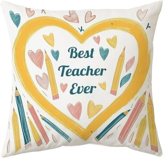Cirzone Teacher Gifts for Women -18x18Inch Throw Pillow Cover Unique Best Teacher Gifts with Gift Box Perfect Birthday Teacher Thanksgiving Gifts for Home Sofa Decor