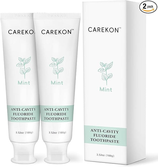 Hydroxyapatite Fluoride Toothpaste for Sensitive Teeth, Enamel Remineralization, Cavity Reversal, Gum Care, Mint Flavor, Travel Size, 2 x 3.52oz