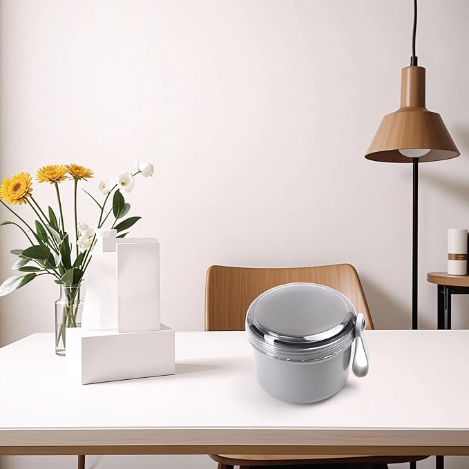 Leak Proof Travel Denture Bath Case for Full Dentures, Denture Cups for Soaking Dentures, Denture Container Cups with Brush for Dentures, Aligner, Retainers, Mouth Guard (Gray)