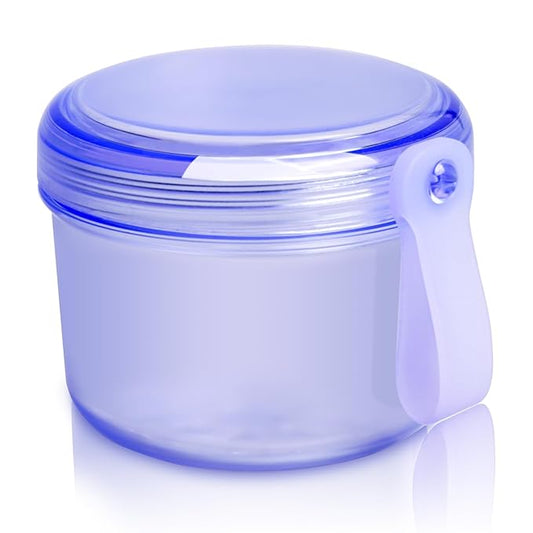 Large Denture case, No-Leak Denture Bath Box Denture Cup, Retainer Cleaning Box, Complete Clean Care for Dentures, Clear Braces, Mouth Guard, Night Guard & Retainers (transparent blue)