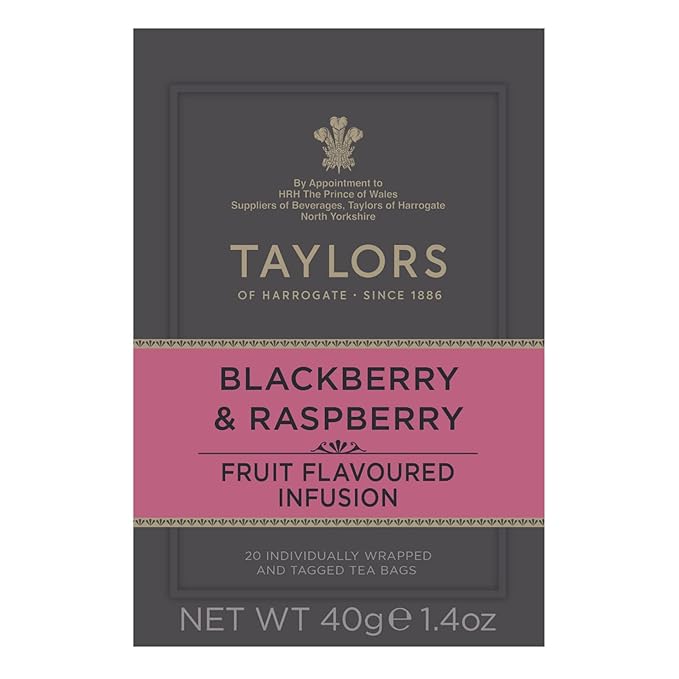 Taylors of Harrogate Blackberry & Raspberry Herbal Tea, 20 Count (Pack of 6)