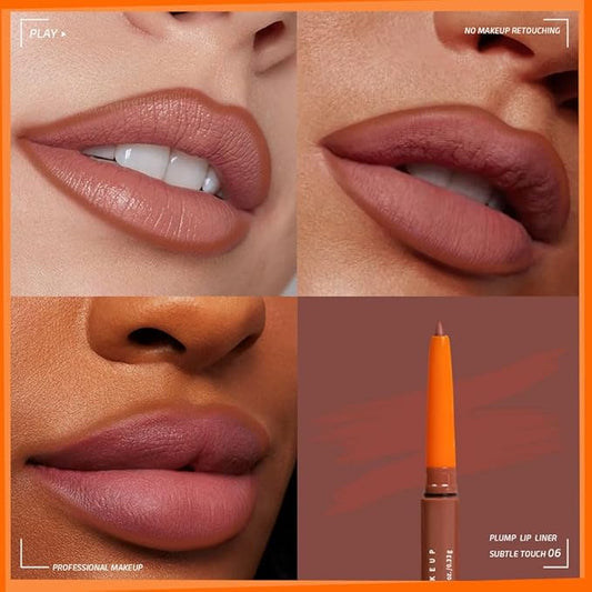 Matte Lip Liner Pencil for Shaping Lips, Retractable Creamy Brown Crayon LipLiner Pencil, Long Lasting Waterproof Lipstick Lip Liner Makeup, Vegan Beauty 06#
