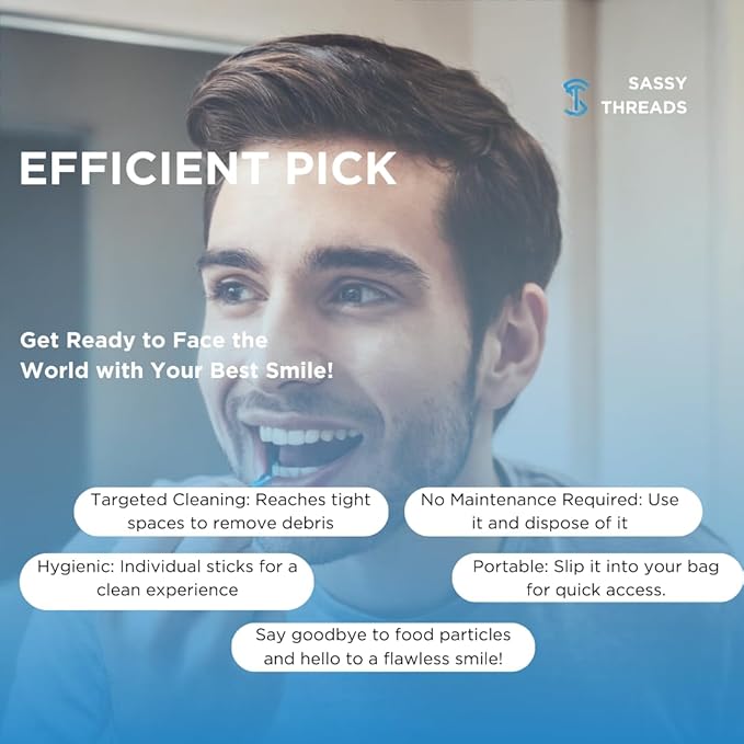 3-in-1 Complete Dental Care Set (5 Pack - 250 Count): Double Thread Floss Picks, Toothpicks, and Tongue Scraper - Your Oral Hygiene Solution with Disposable Floss Sticks for On The Go or Travel