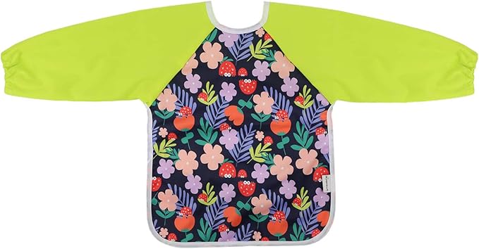 Infant Toddler Baby Waterproof Sleeved Bib, Bib with Sleeves&Pocket, 6-24 Months