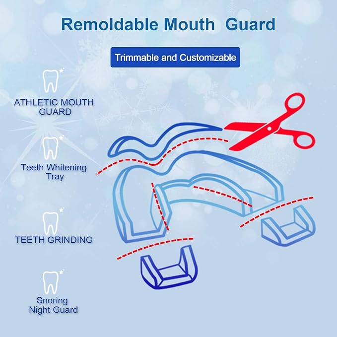Leesgel Kids Mouth Guard for Grinding Teeth, Teeth Grinding Mouth Guard for Sleep, Kids Moldable Custom Night Bite Guards, Clenching, Bruxism, Sport Athletic, Whitening Tray (4 Pack)