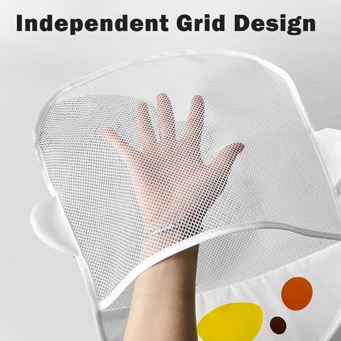 EMVANV Mesh Bath Toy Organizer，Wth 2 Suction Cups Hanging Mesh Bathtub Toy Holder for Kids and Baby Compatible with Bath Toy Storage(White)