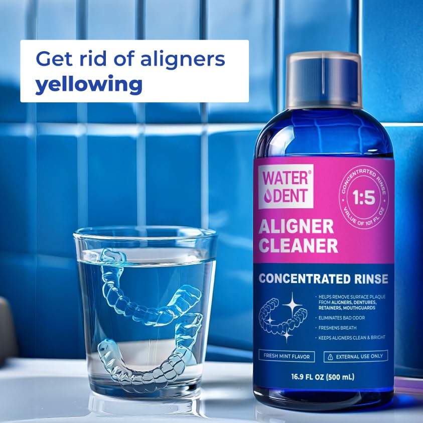 ALIGNER Cleaner Rinse | Concentrated | Clean INVISIALIGN, retainers, dentures, Mouth Guards | 2 Month Supply, (Pack of 1 - Value of 101 fl.oz), Alcohol Free, Minty & Fresh. Made in USA - Pack of 1