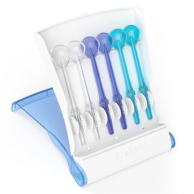 Replacement Heads for Waterpik, Replacement Picks for Water Pik Water Flosser (6 Tongue Cleaner Tips + Storage Case)