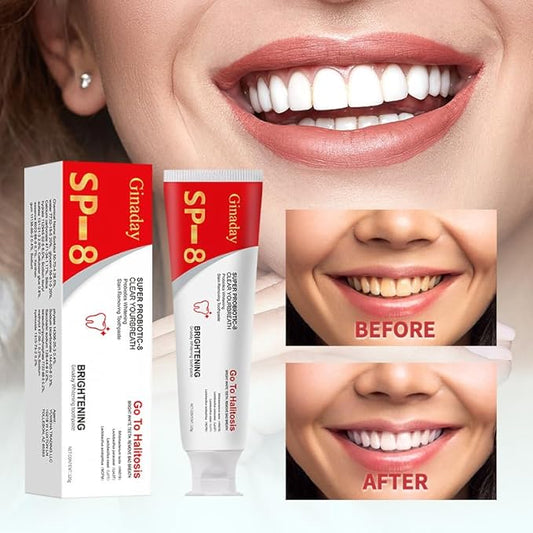 SP-8 Ultra Whitening Probiotics Toothpaste, Fresh Breath Deep Cleaning Care Oral Health.(1Pcs)