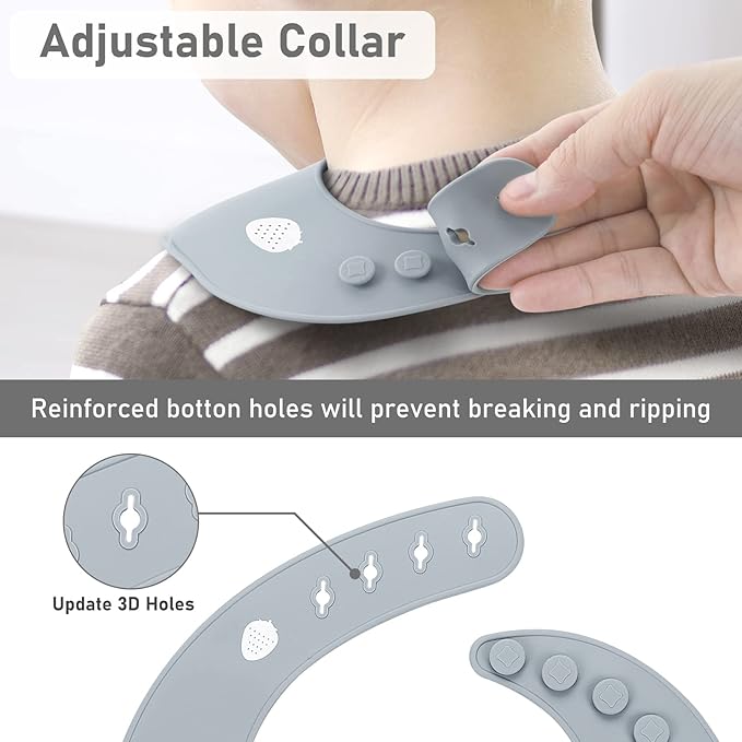 ME.FAN Silicone Baby Bibs for Babies & Toddlers | Adjustable Silicone Bibs Set of 2