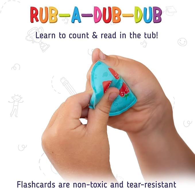 merka Bath Toys Flash Cards - 36-Pc Multicolor 2.25-Inch Foam Alphabet & Number Cards - Waterproof Bath Time Toddler Learning Toys for Ages 1-3