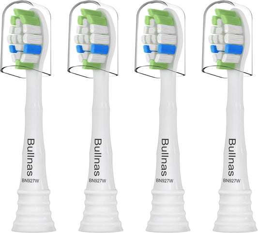 Replacement Toothbrush Heads Compatible with Philips Sonicare ProtectiveClean 4100 5100 5300 6100 Electric Toothbrushes, W Replacement Head for Sonicare, White, 4 Count