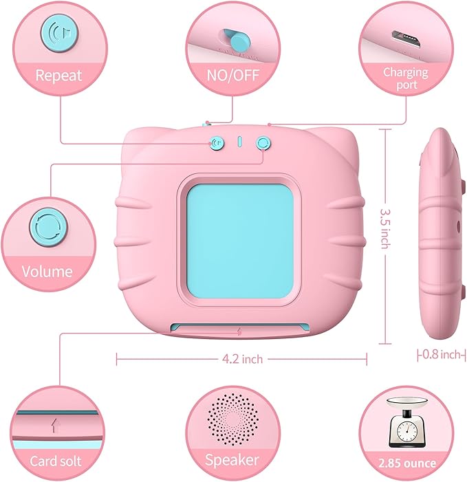 Kidzdo Learning Toys for Toddler - 254 Sight Words Talking Flash Cards with Music, ABC 123, etc, Pocket Speech Therapy Toys, Educational Teaching Gifts for Ages 3 4 5 Years Old Girls