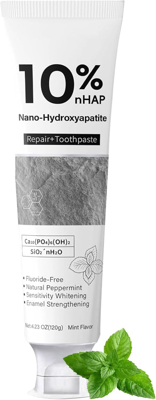 Nano-Hydroxyapatite Toothpaste, New Upgraded Formula, Strengthens Enamel,Fluoride-Free Toothpaste ，Gentle on Sensitive Teeth 4.23oz 1pcs